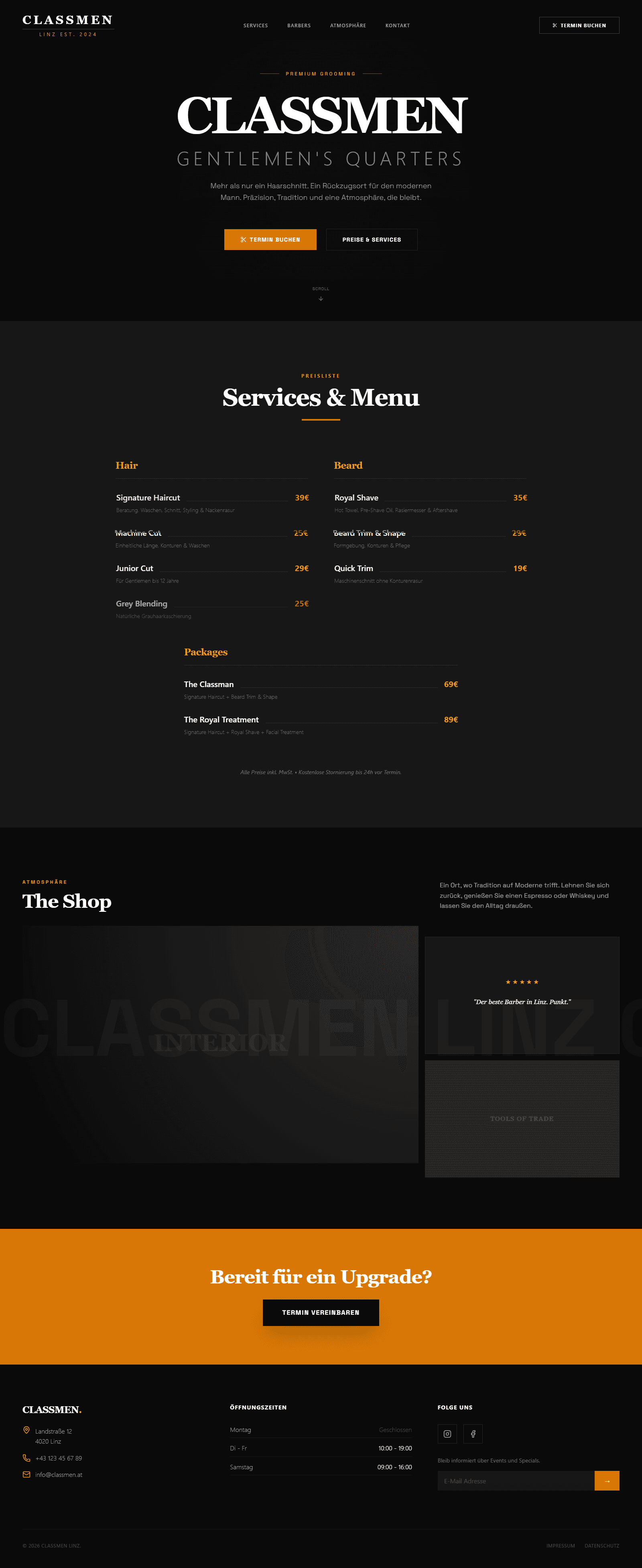 Classmen Linz - Premium Barber Shop Demo