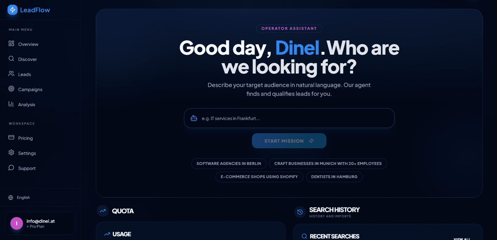 LeadFlow Pipeline Interface